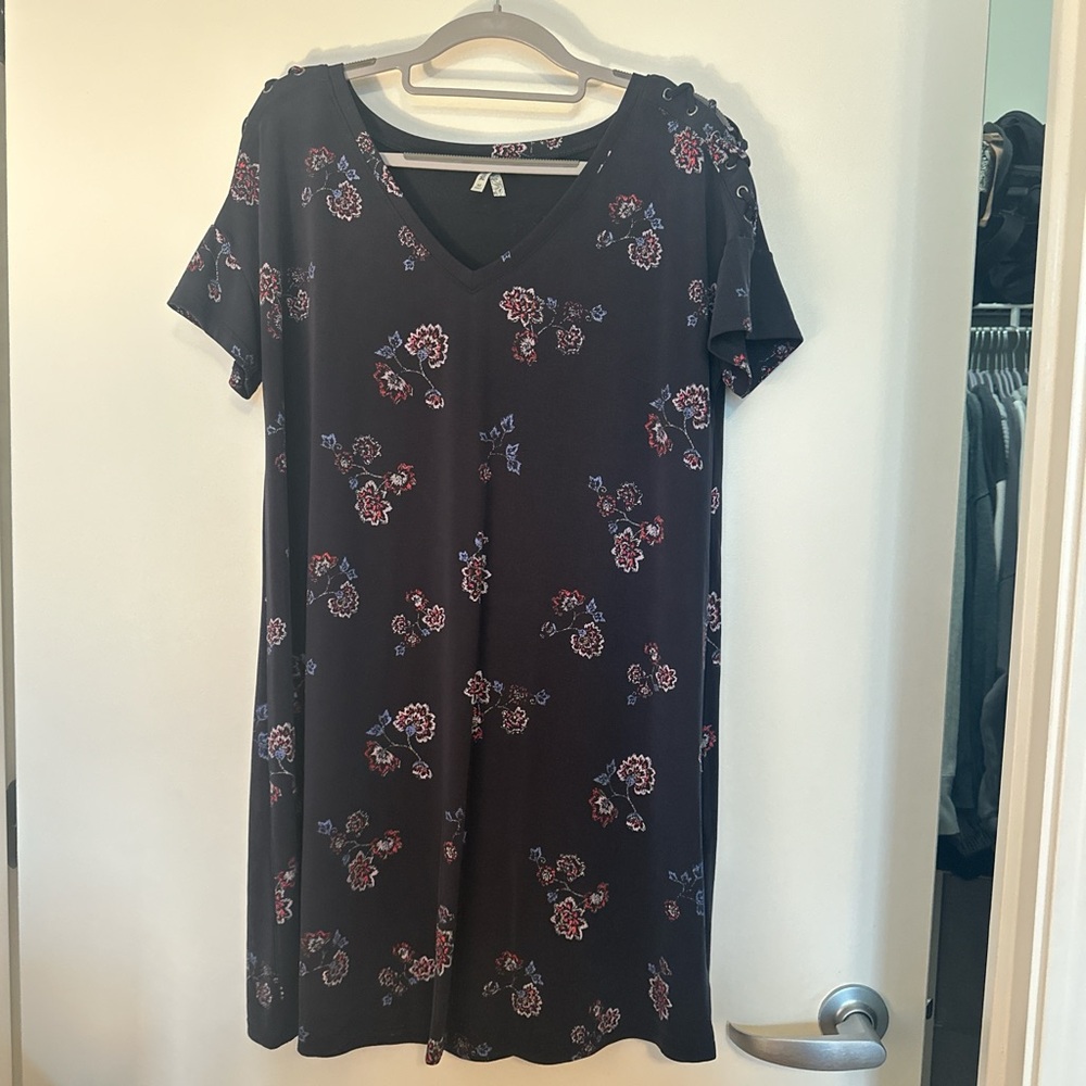 Blue dress with floral details